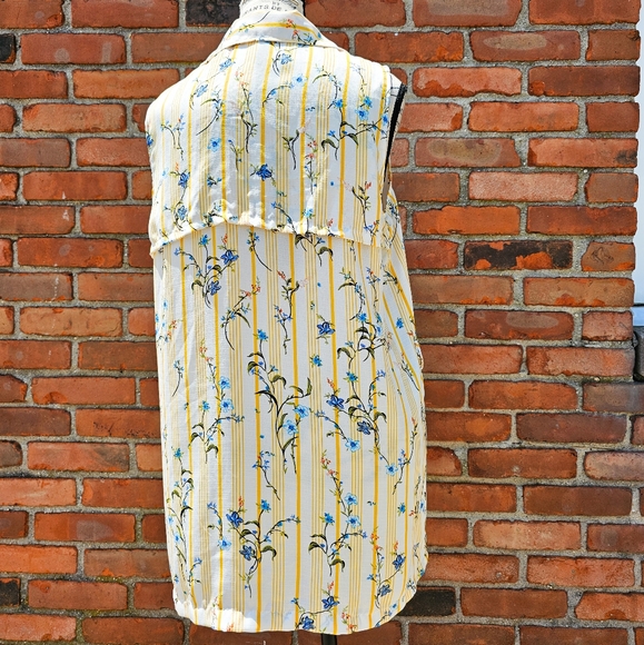 New Lec Lec Boho Floral Sleeveless Cardigan Vest. - Picture 6 of 15